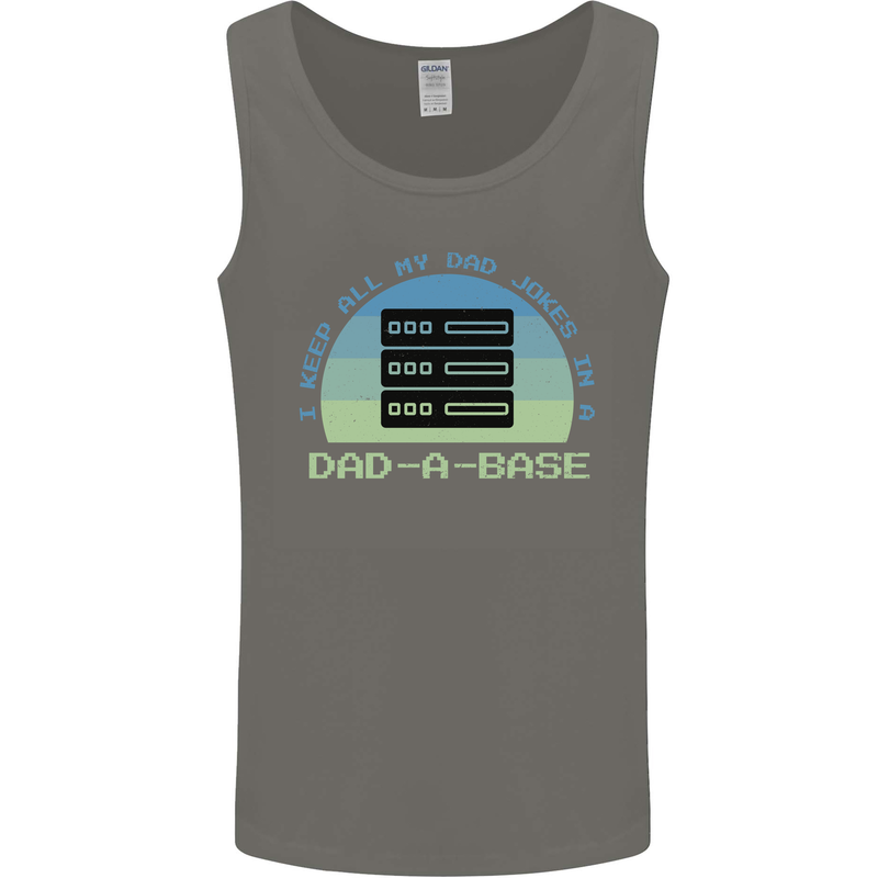 Dad a Base Funny Fathers Day Jokes Mens Vest Tank Top Charcoal