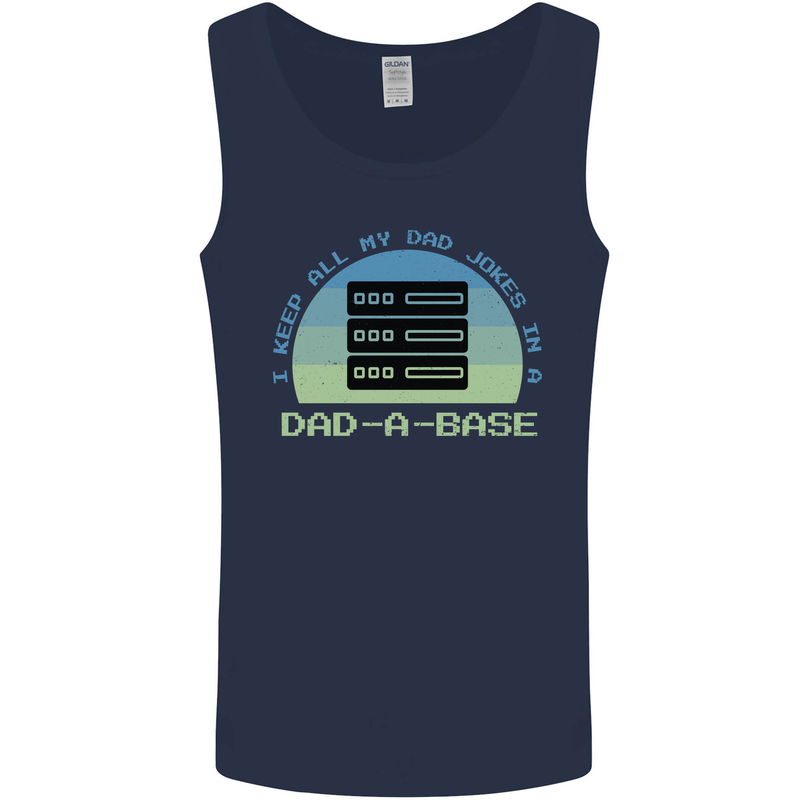 Dad a Base Funny Fathers Day Jokes Mens Vest Tank Top Navy Blue