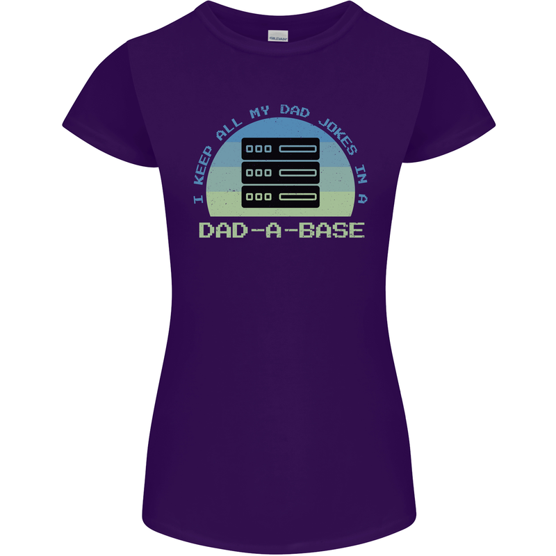 Dad a Base Funny Fathers Day Jokes Womens Petite Cut T-Shirt Purple