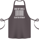 Dad of Girls Scan For Payment Father's Day Cotton Apron 100% Organic Dark Grey
