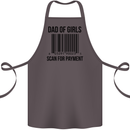 Dad of Girls Scan For Payment Father's Day Cotton Apron 100% Organic Dark Grey