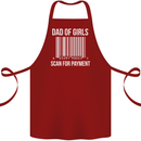 Dad of Girls Scan For Payment Father's Day Cotton Apron 100% Organic Maroon