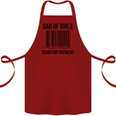 Dad of Girls Scan For Payment Father's Day Cotton Apron 100% Organic Maroon