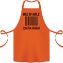 Dad of Girls Scan For Payment Father's Day Cotton Apron 100% Organic Orange