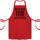 Dad of Girls Scan For Payment Father's Day Cotton Apron 100% Organic Red
