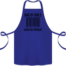 Dad of Girls Scan For Payment Father's Day Cotton Apron 100% Organic Royal Blue
