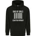Dad of Girls Scan For Payment Father's Day Mens 80% Cotton Hoodie Black
