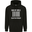 Dad of Girls Scan For Payment Father's Day Mens 80% Cotton Hoodie Black