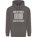 Dad of Girls Scan For Payment Father's Day Mens 80% Cotton Hoodie Charcoal