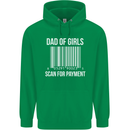 Dad of Girls Scan For Payment Father's Day Mens 80% Cotton Hoodie Irish Green