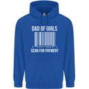 Dad of Girls Scan For Payment Father's Day Mens 80% Cotton Hoodie Royal Blue