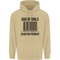 Dad of Girls Scan For Payment Father's Day Mens 80% Cotton Hoodie Sand