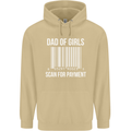 Dad of Girls Scan For Payment Father's Day Mens 80% Cotton Hoodie Sand
