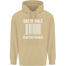 Dad of Girls Scan For Payment Father's Day Mens 80% Cotton Hoodie Sand