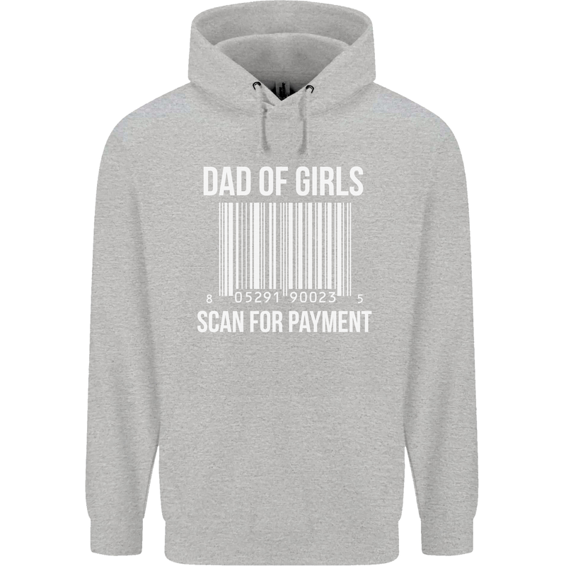 Dad of Girls Scan For Payment Father's Day Mens 80% Cotton Hoodie White