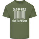 Dad of Girls Scan For Payment Father's Day Mens Cotton T-Shirt Tee Top Military Green