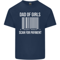 Dad of Girls Scan For Payment Father's Day Mens Cotton T-Shirt Tee Top Navy Blue