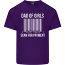 Dad of Girls Scan For Payment Father's Day Mens Cotton T-Shirt Tee Top Purple