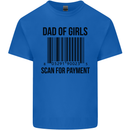 Dad of Girls Scan For Payment Father's Day Mens Cotton T-Shirt Tee Top Royal Blue
