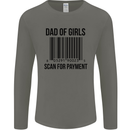 Dad of Girls Scan For Payment Father's Day Mens Long Sleeve T-Shirt Charcoal