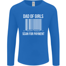 Dad of Girls Scan For Payment Father's Day Mens Long Sleeve T-Shirt Royal Blue