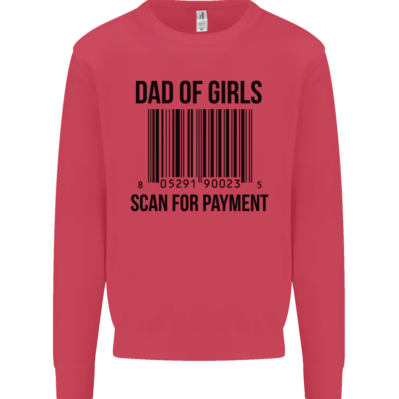 Dad of Girls Scan For Payment Father's Day Mens Sweatshirt Jumper Heliconia
