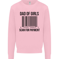 Dad of Girls Scan For Payment Father's Day Mens Sweatshirt Jumper Light Pink