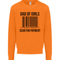Dad of Girls Scan For Payment Father's Day Mens Sweatshirt Jumper Orange