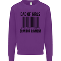Dad of Girls Scan For Payment Father's Day Mens Sweatshirt Jumper Purple