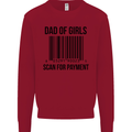 Dad of Girls Scan For Payment Father's Day Mens Sweatshirt Jumper Red