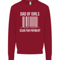 Dad of Girls Scan For Payment Father's Day Mens Sweatshirt Jumper Red