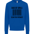 Dad of Girls Scan For Payment Father's Day Mens Sweatshirt Jumper Royal Blue