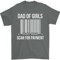 Dad of Girls Scan For Payment Father's Day Mens T-Shirt Cotton Gildan Charcoal