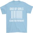 Dad of Girls Scan For Payment Father's Day Mens T-Shirt Cotton Gildan Light Blue