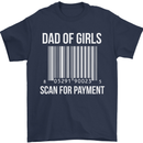 Dad of Girls Scan For Payment Father's Day Mens T-Shirt Cotton Gildan Navy Blue