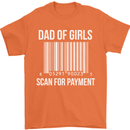 Dad of Girls Scan For Payment Father's Day Mens T-Shirt Cotton Gildan Orange
