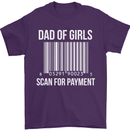 Dad of Girls Scan For Payment Father's Day Mens T-Shirt Cotton Gildan Purple