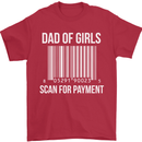 Dad of Girls Scan For Payment Father's Day Mens T-Shirt Cotton Gildan Red