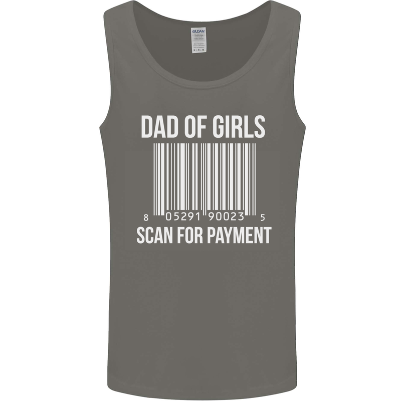Dad of Girls Scan For Payment Father's Day Mens Vest Tank Top Charcoal