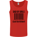 Dad of Girls Scan For Payment Father's Day Mens Vest Tank Top Red