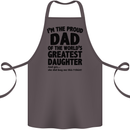 Dad of the Greatest Daughter Fathers Day Cotton Apron 100% Organic Dark Grey