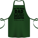 Dad of the Greatest Daughter Fathers Day Cotton Apron 100% Organic Forest Green
