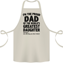 Dad of the Greatest Daughter Fathers Day Cotton Apron 100% Organic Natural