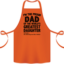 Dad of the Greatest Daughter Fathers Day Cotton Apron 100% Organic Orange