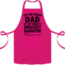 Dad of the Greatest Daughter Fathers Day Cotton Apron 100% Organic Pink