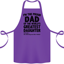 Dad of the Greatest Daughter Fathers Day Cotton Apron 100% Organic Purple