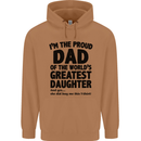 Dad of the Greatest Daughter Fathers Day Mens 80% Cotton Hoodie Caramel Latte
