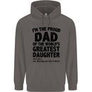 Dad of the Greatest Daughter Fathers Day Mens 80% Cotton Hoodie Charcoal
