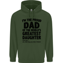 Dad of the Greatest Daughter Fathers Day Mens 80% Cotton Hoodie Forest Green