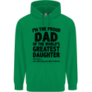 Dad of the Greatest Daughter Fathers Day Mens 80% Cotton Hoodie Irish Green